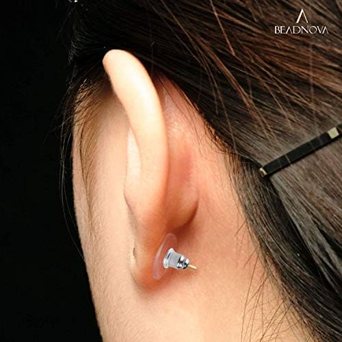Earring Backs Replacements Earring Backing Silver Plated Pierced Hypoallergenic Ear Stud Backs Stoppers Safety Bullet Clutch Earstud Backings with Pad for Posts (120pcs) - Image 6