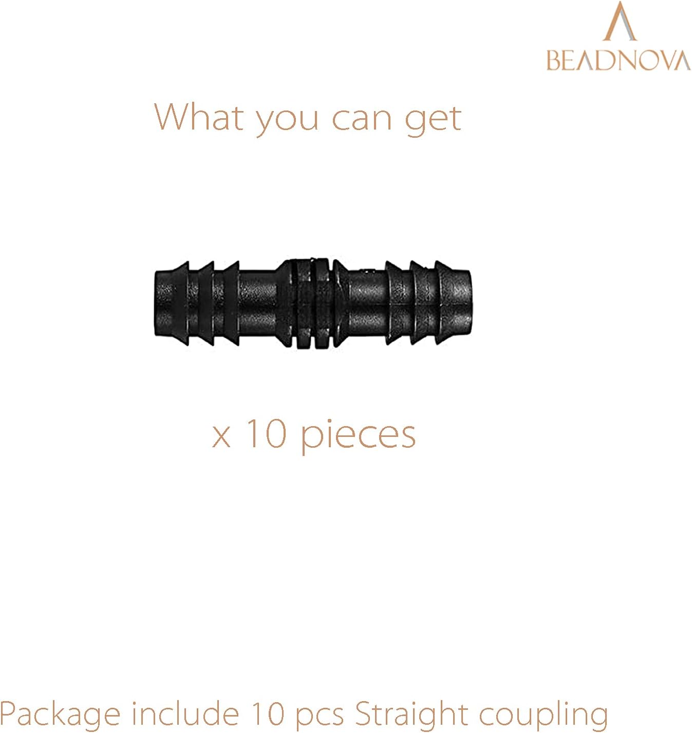 Drip Irrigation Parts 10 Pcs 1/2 Inch Barbed Straight Couplings Fittings Drip Line Connectors for 1/2 Inch Irrigation Tubing Garden Watering System (10pcs) - Image 3