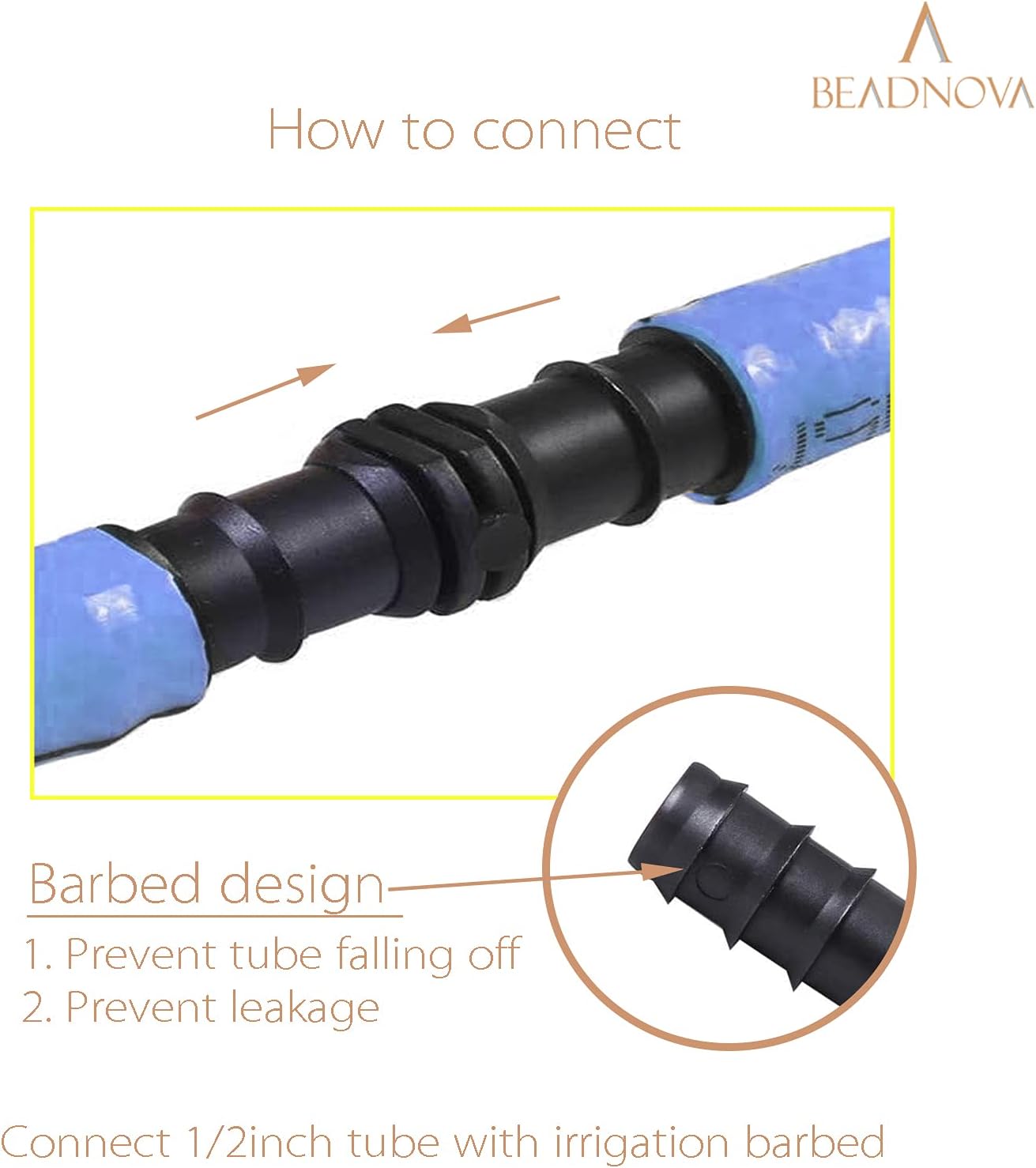 Drip Irrigation Parts 10 Pcs 1/2 Inch Barbed Straight Couplings Fittings Drip Line Connectors for 1/2 Inch Irrigation Tubing Garden Watering System (10pcs) - Image 4