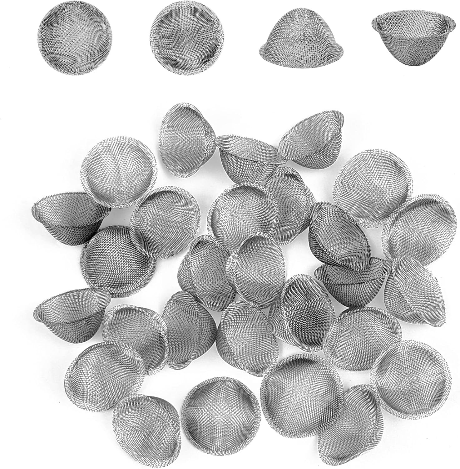 50 Pieces 0.75 Inch Pipe Screens, Stainless Steel Mesh Clean Screens with Tapered Design - Mini Metal Clean Screen,Includes Storage Box for Easy Organization (0.75 Inch-50Pcs) - Image 1
