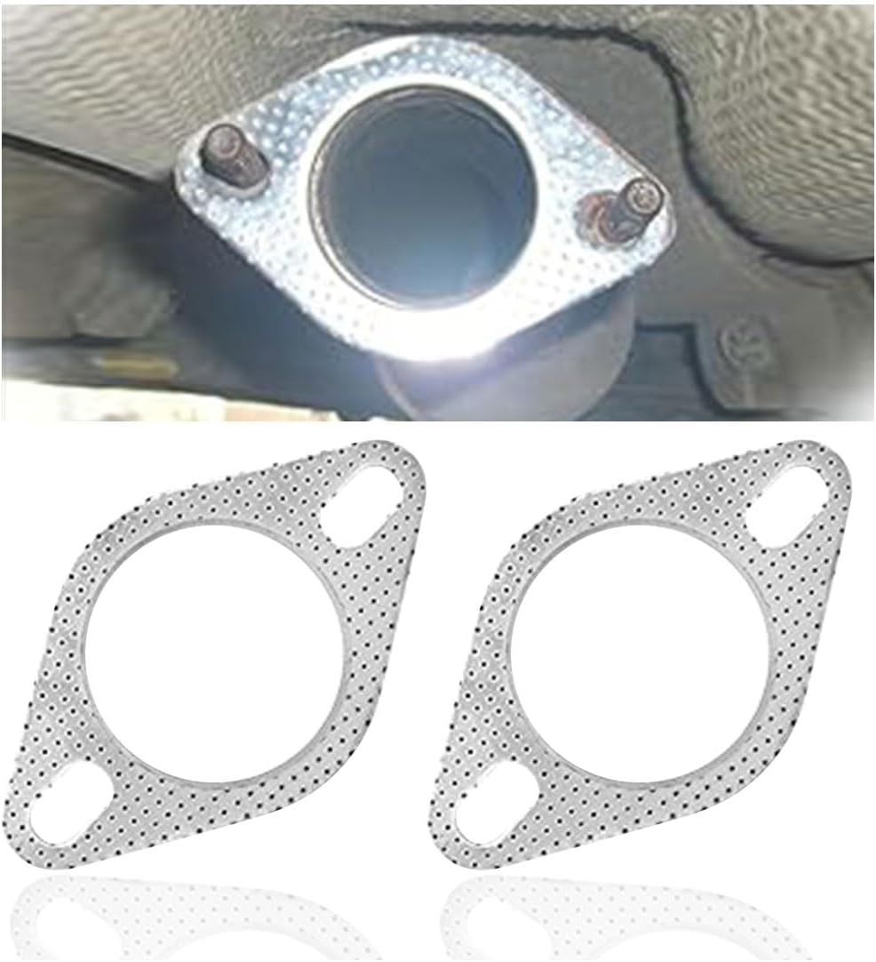 2PCS Car Exhaust Gasket, Ultra Seal 2-Bolt 2.5-Inch Exhaust Flange Gasket Standard Exhaust Gasket, Reinforced High Temperature Gasket Exhaust Flange Gasket Car Accessories (2.5in) - Image 1