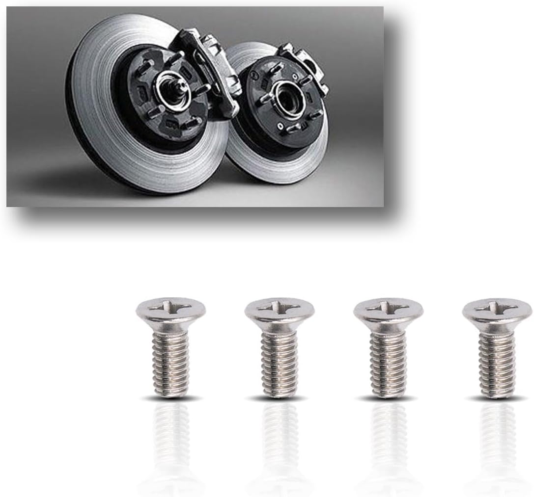 4-Pack Screw for Rotor Brake Disc Retaining, Retaining Hardware Bolts Screw Kit for Honda, Acura and Kia Models, Stainless Steel Brake Disc Rotor for Front and Rear - Image 1
