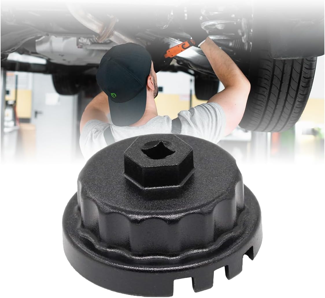 Oil Filter Wrench, Heavy Duty Oil Filter Cap Removal Socket Tool for 2.5-5.7L Engine Fit for Highlander, Camry with 64.5mm Cartridge Style Oil Filters Housing - Image 1