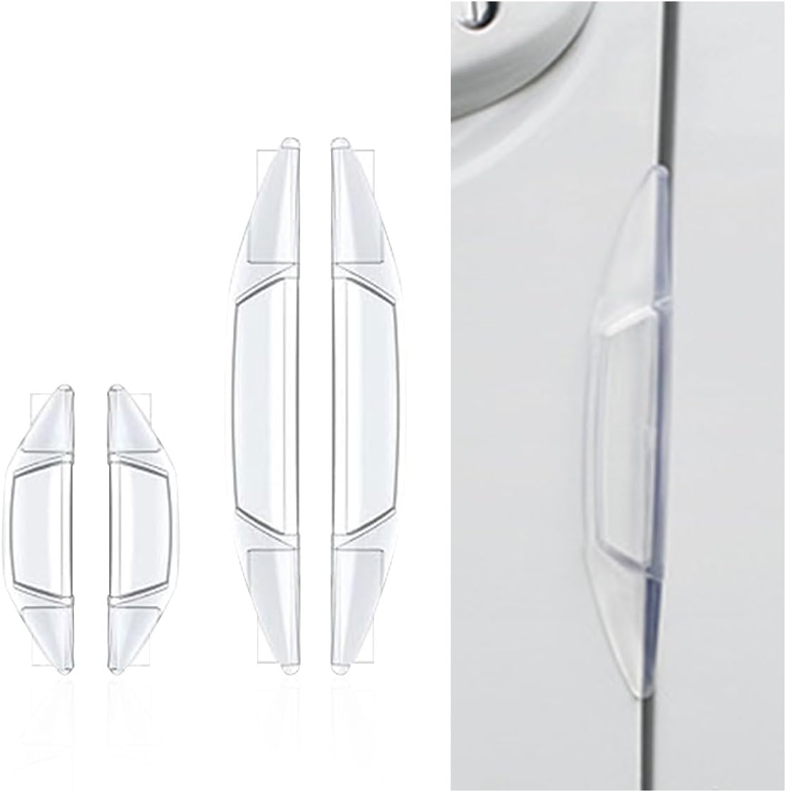 4 PCS Car Door Bumper Anti-Collision Strips, Car Door Embedded Anti-Scratch Strip, Self-Adhesive Car Side Door Edge Guard Protector, Universal Car Door Protection Decorative Cover (Transparent) - Image 1