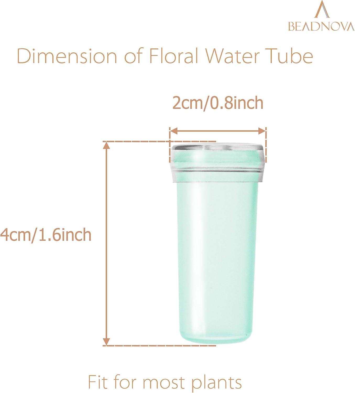 Flower Water Tubes 1.6 Inch Plastic Water Tubes for Flowers Floral Vials with Caps for Decoration Arrangement (Green, 60 Pcs) - Image 2