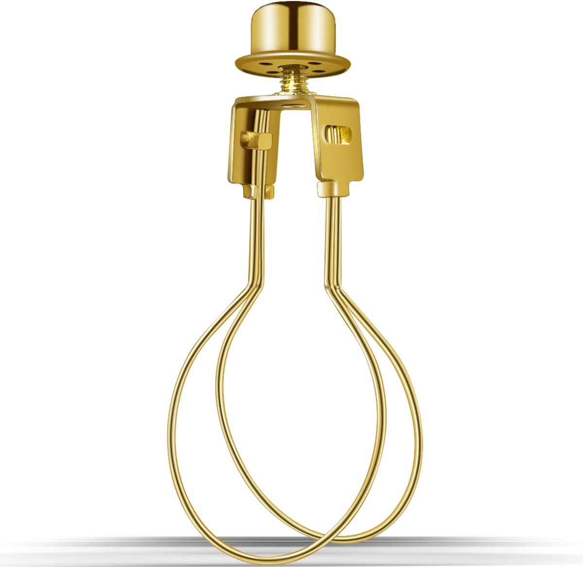 Lamp Holder for Clip-on Light Bulbs with Levellers, Include Finial - DIY Adapter for Shades (1 Pc, Gold) - Image 1