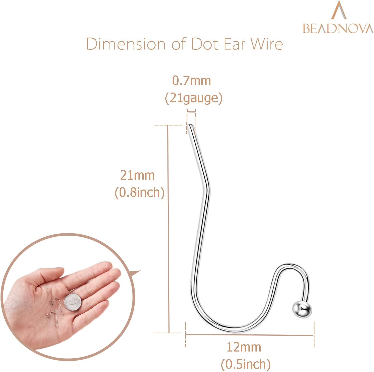 Earring Hooks 100pcs Mix Color Ball Dot Ear Wire with Rubber Backs Earwire for Jewelry Making Earring Supplies (50pcs Ear Wire Each Color and 100pcs Backs, Total 200pcs) - Image 2