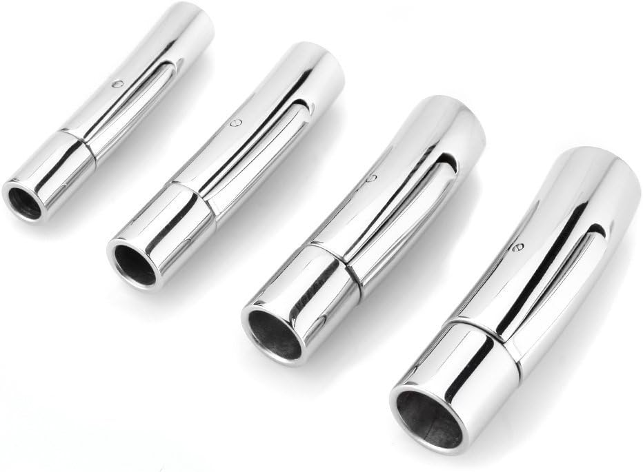 Cord Ends for Jewelry Making Leather End Caps Steel Clasp for Necklace Bracelet (2pcs / Pack, 3mm Round Cord) - Image 4