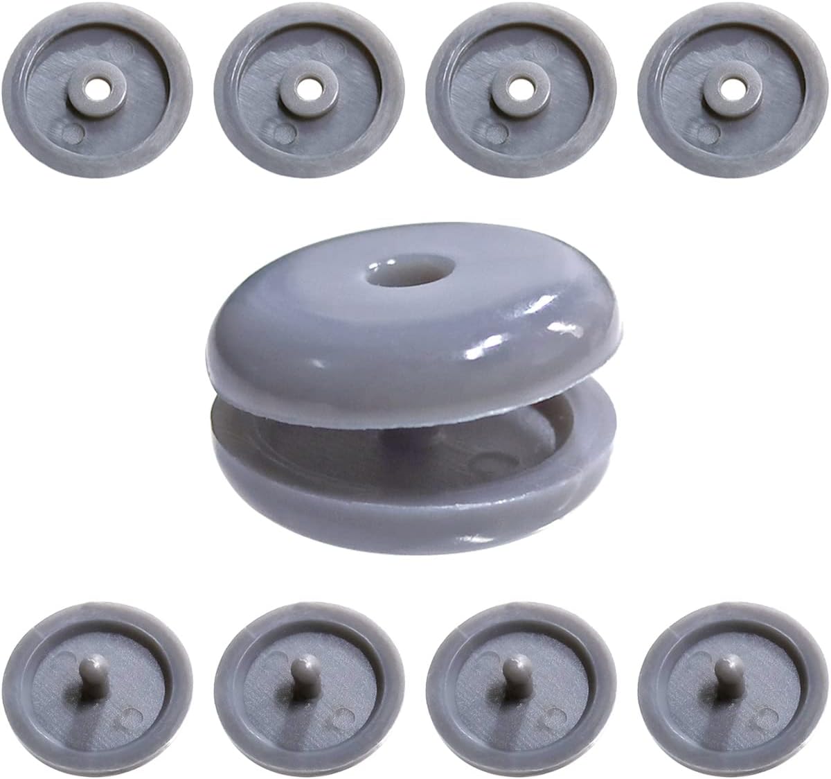 5 Sets Universal Fit Seatbelt Stopper Kit, Snap-on Seat Belt Button Stop, Seat Belt Buckle Button Prevent Plastic Seat Belt Button Buckle Clip Stop From Sliding Down The Belt(Grey) - Image 1