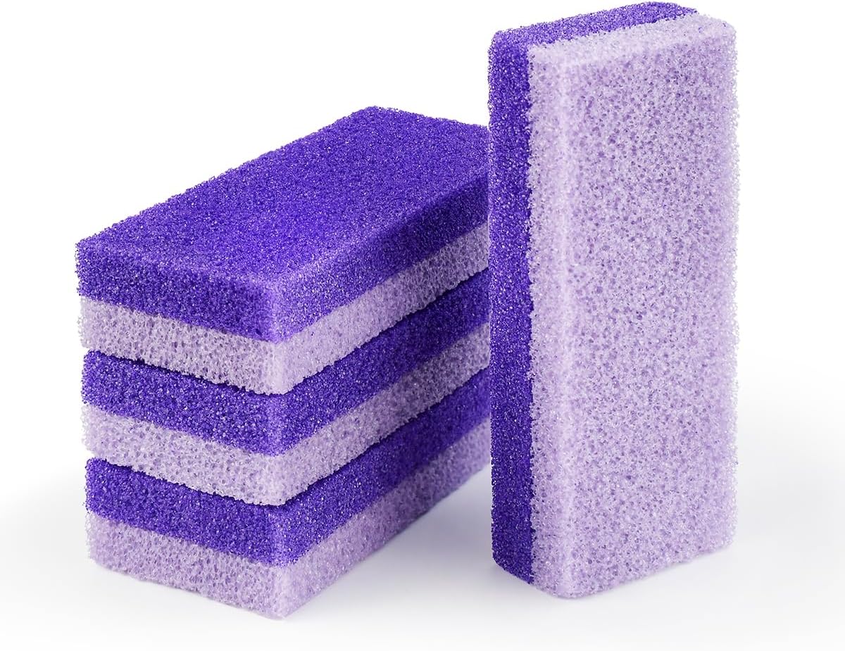 4 Pcs Foot Pumice Stone and Scrubber for Feet and Heels Callus and Dead Skins (Purple) - Image 1