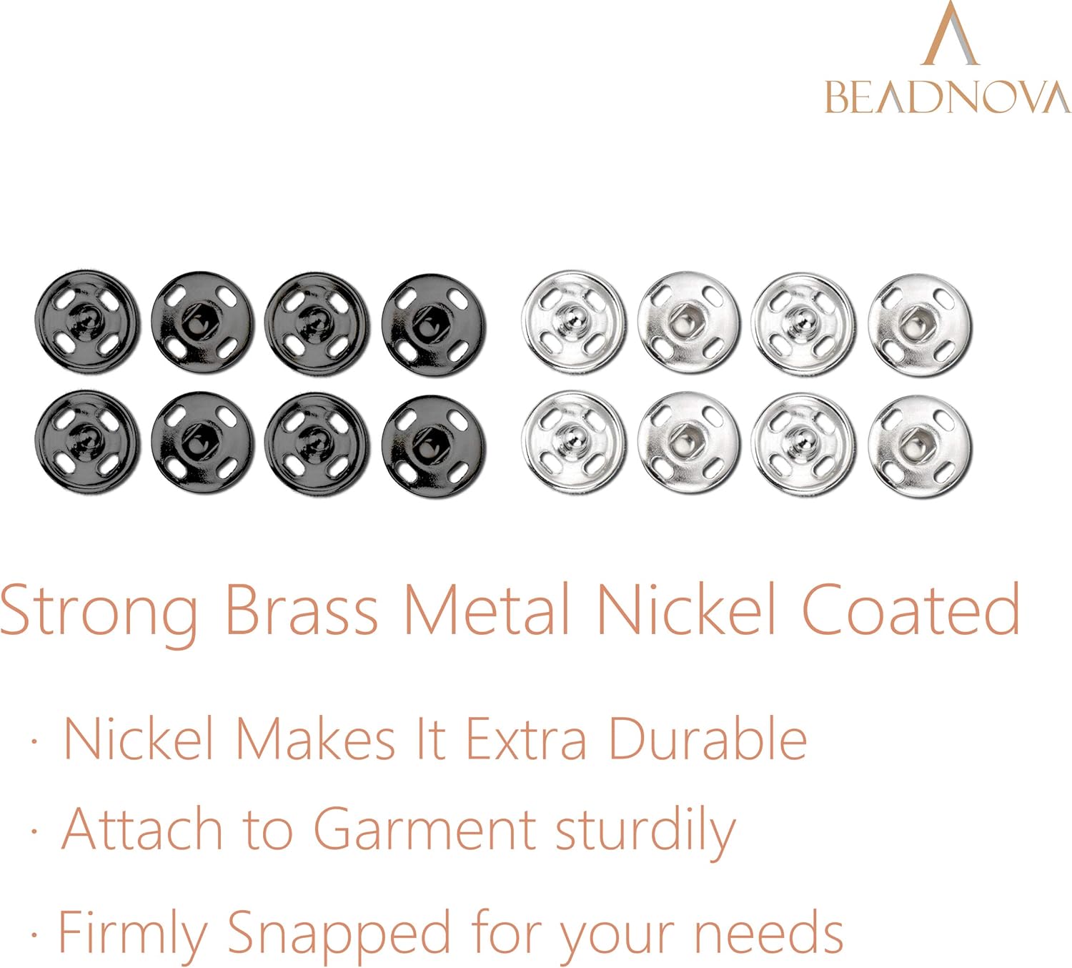 Snaps Buttons for Sewing Button Press Sewing Tools Snap Fasteners Kit for Clothes (100 Sets, 2 Colors) - Image 6