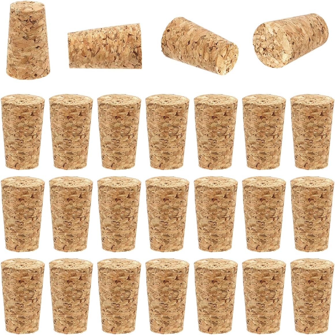 25 Pack Natural Soft Wood Corks Wine Bottle Stopper Tapered Cork Plugs Replacement Corks for Wine Making Craft - Image 1