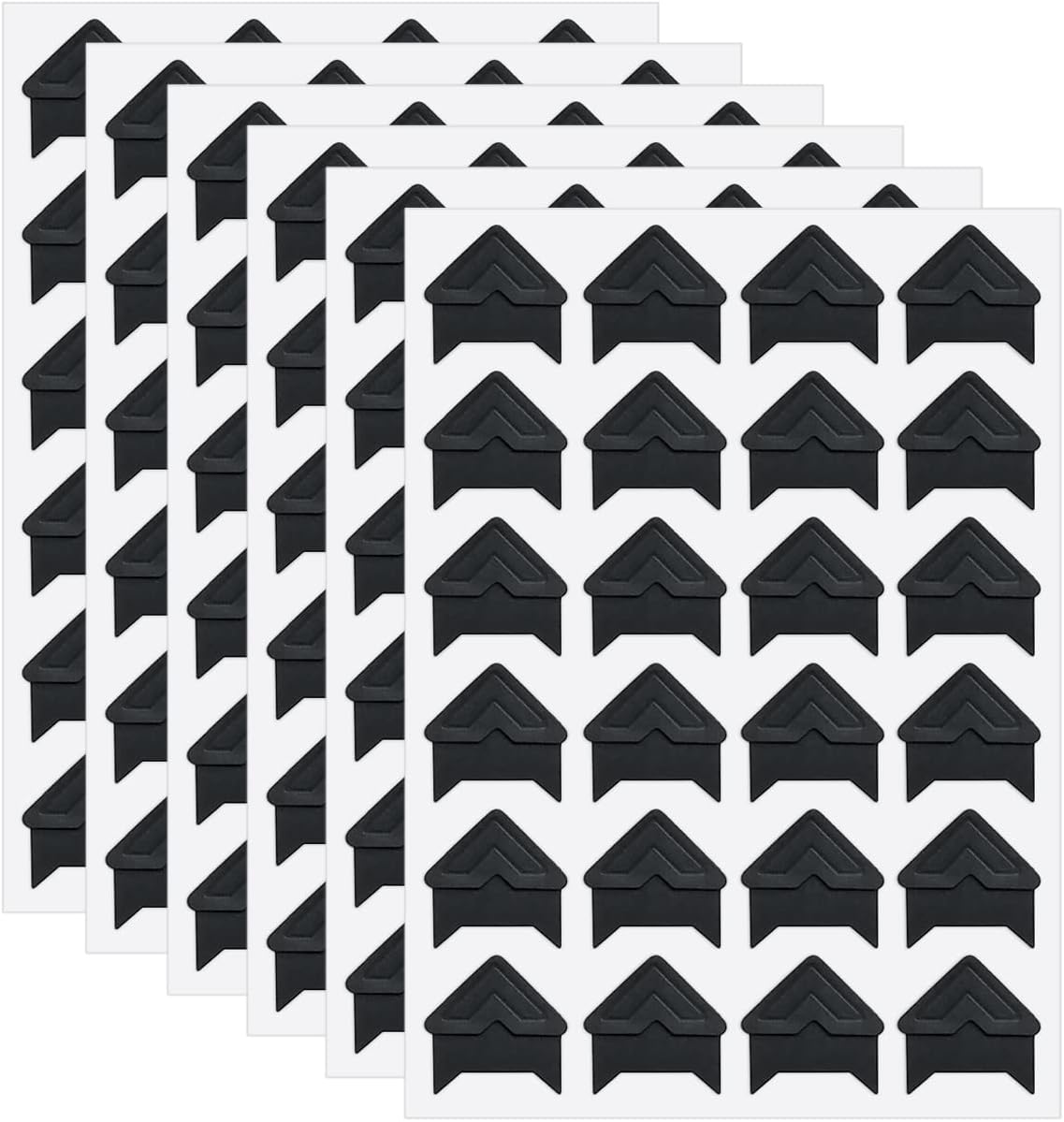 12 Sheets 288 Count Self-Adhesive Photo Corners Stickers, Acid Free Photo Mounting Corners for Scrapbooks, Memory Books, DIY Picture Album, Journal (Black) - Image 1