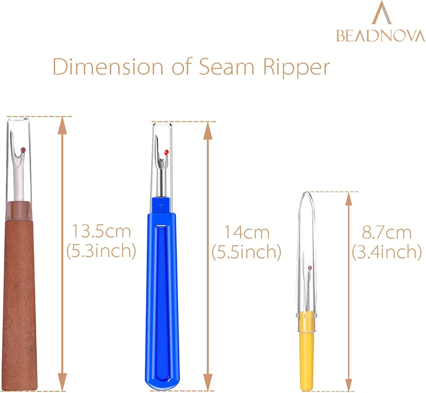 Seam Ripper 8pcs Thread Cutter Stitch Remover Small and Large Thread Remover Stitch Eraser Tag Ripper for Clothes Crafting Embroidery (3 Styles) - Image 2