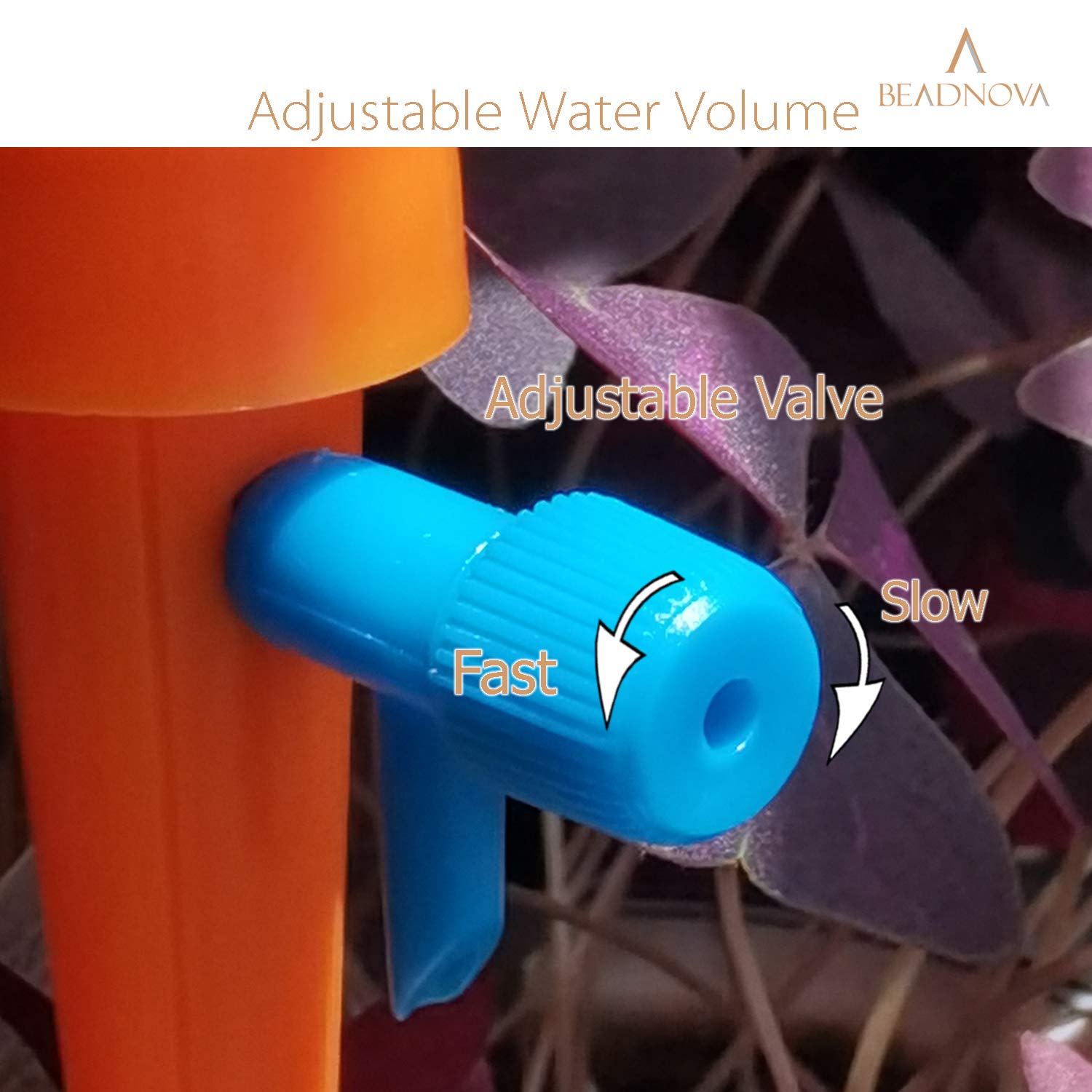 Plant Self Watering Spikes Automatic Irrigation Equipment Adjustable Self Watering Spikes for Plants with Slow Release Control Valve (Orange Green, 6pcs) - Image 4
