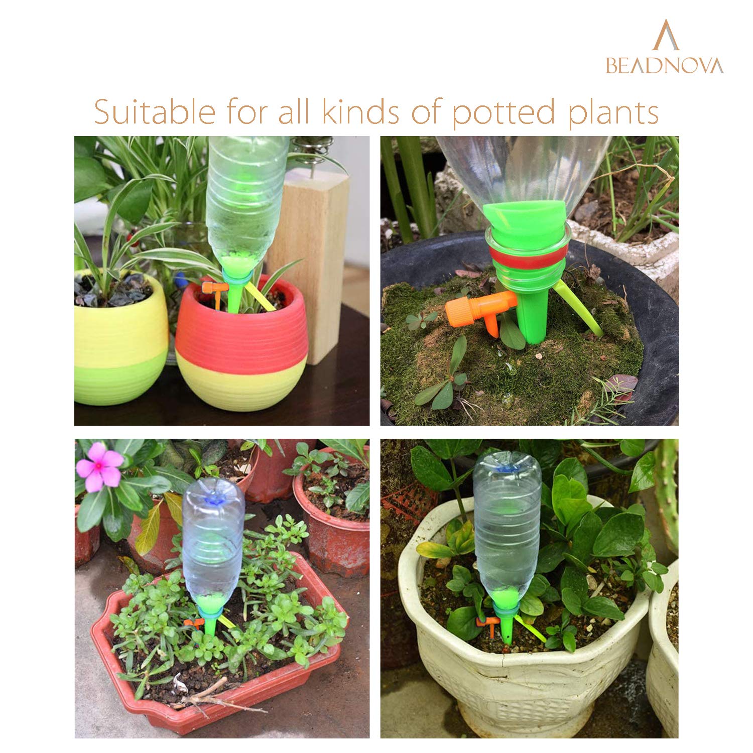 Plant Self Watering Spikes Automatic Irrigation Equipment Adjustable Self Watering Spikes for Plants with Slow Release Control Valve (Orange Green, 6pcs) - Image 6