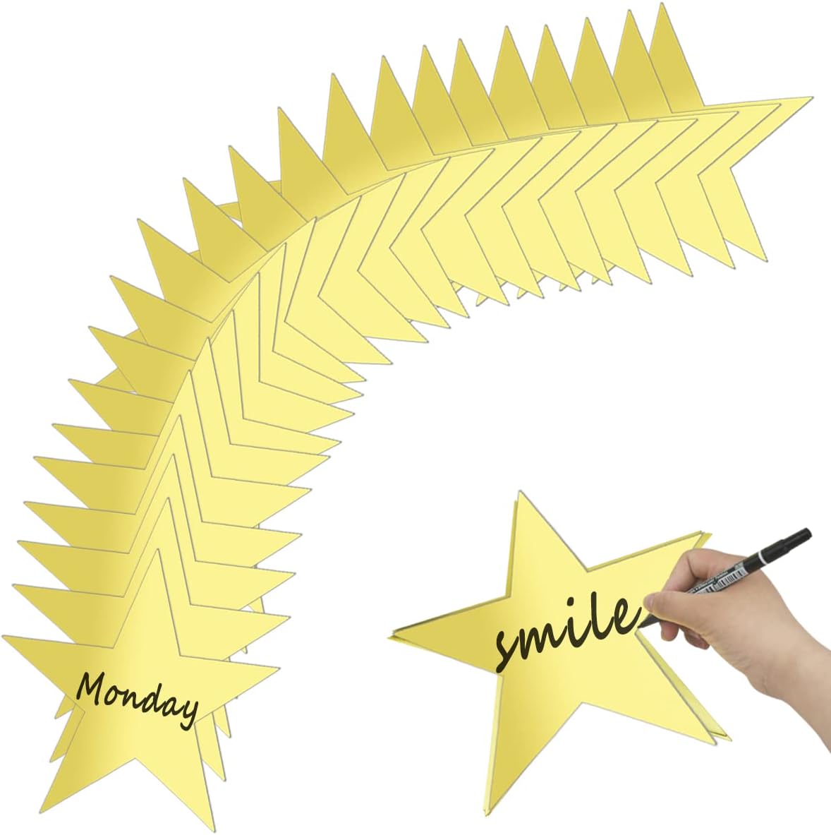 30 Pcs Star Cutouts Double Printed Paper, Star Cutouts Paper, 11 Inch Stars Decoration for Wedding Party Classroom Table DIY Decoration (Gold) - Image 1