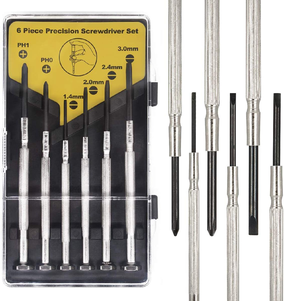Eyeglass Screwdriver with Case Mini Kit Set Small Screwdriver for Eyeglasses Jewelry Watch Repair DIY (6pcs) - Image 1