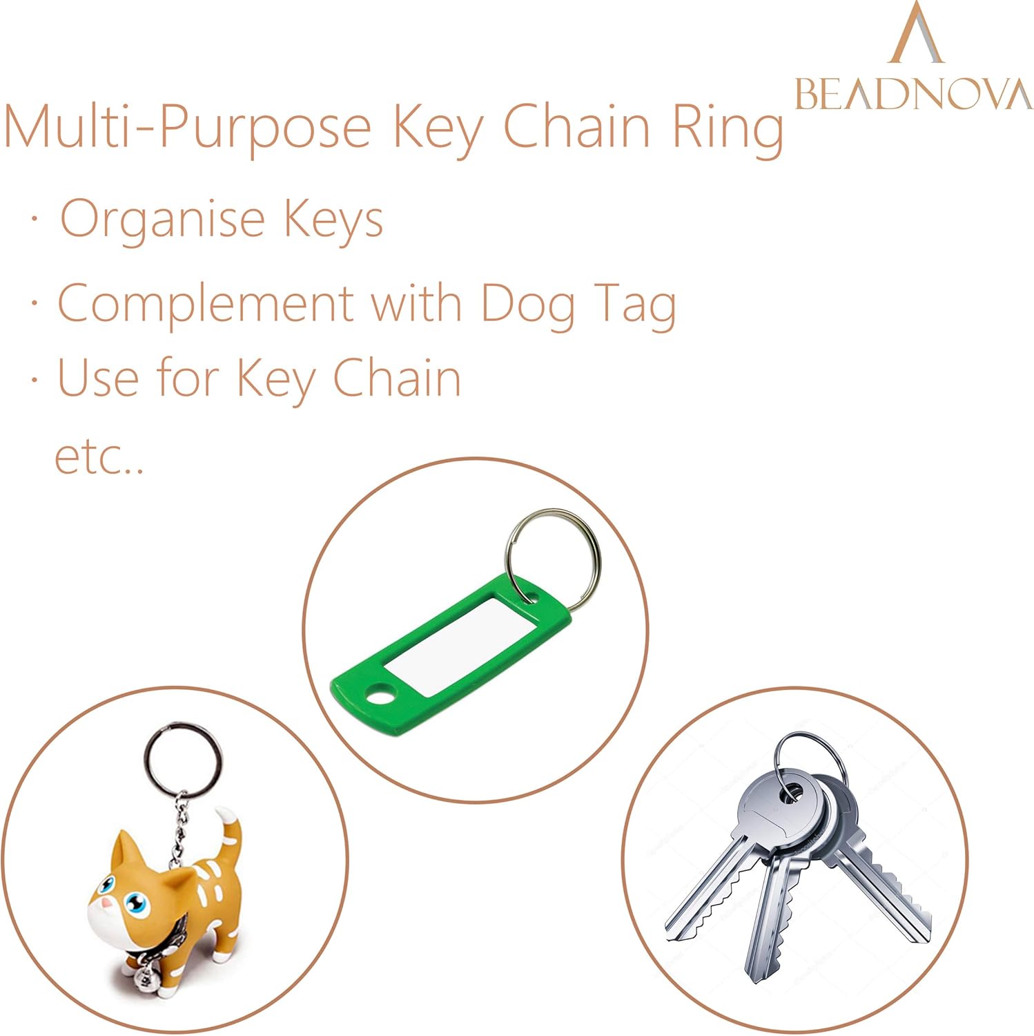 Key Chain Ring Metal Split Ring for Dog Tag and Keys Organization (32mm, 30pcs) - Image 3
