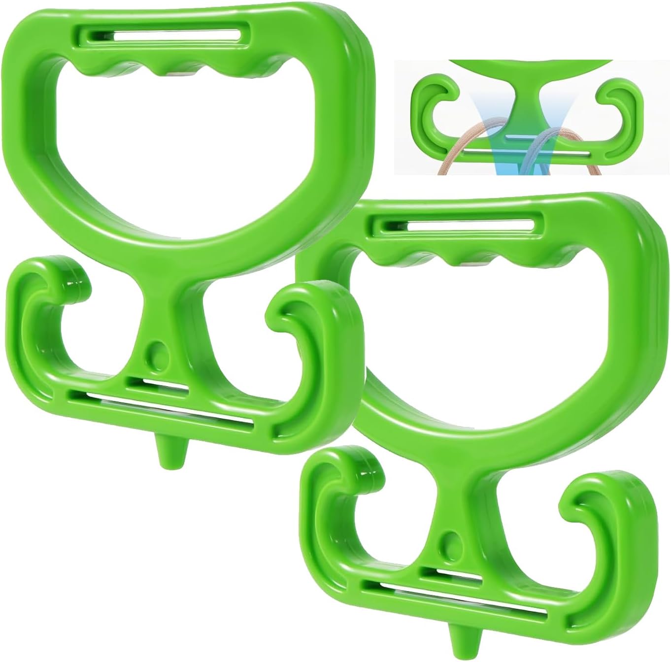 2 Pack Grocery Bag Carrier Handle, Holds 100lbs, Heavy Duty Carry Handle, Comfortable Grip to Carry Bags, Buckets, Shopper Accessories (Green) - Image 1