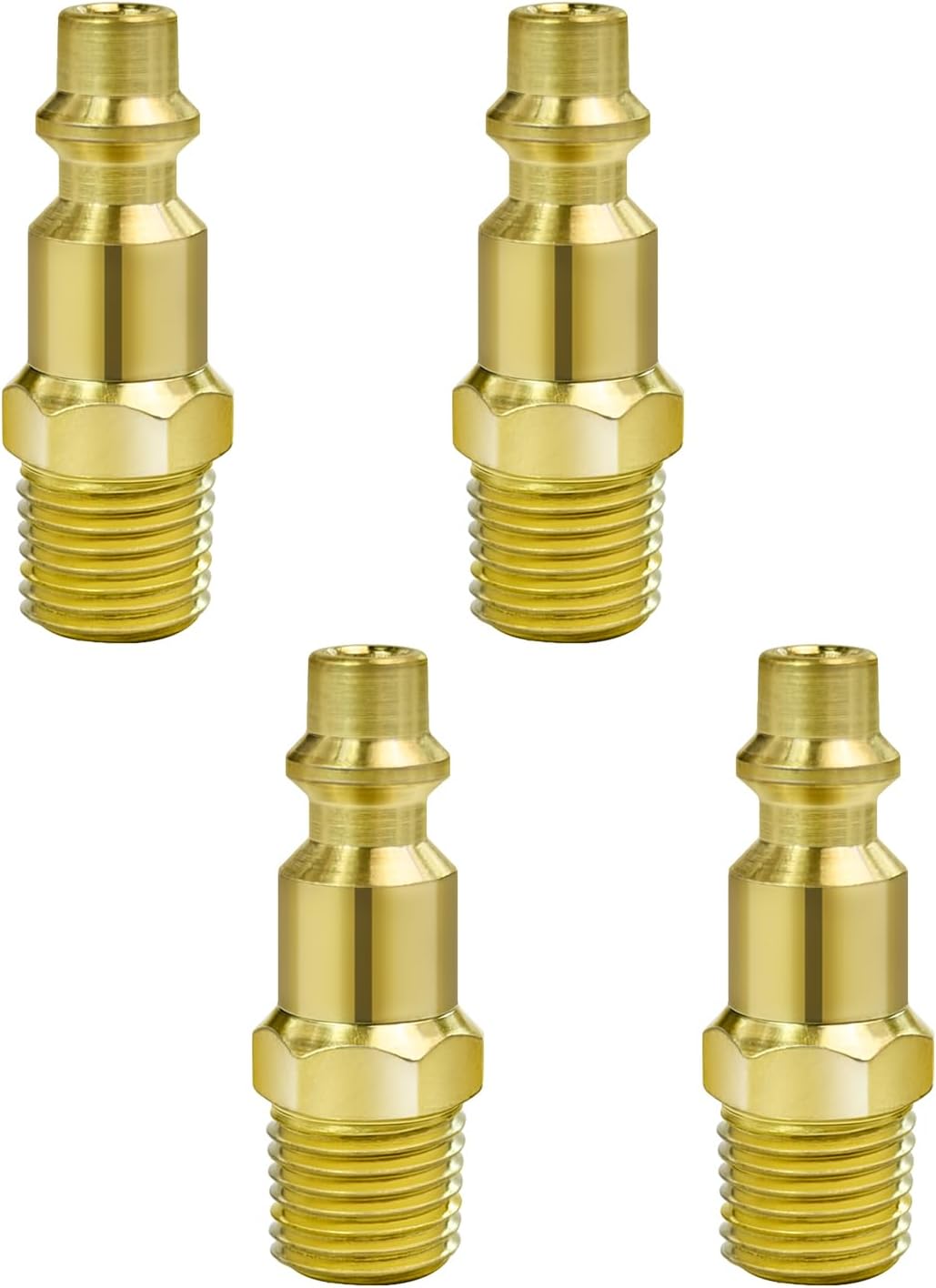 1/4-Inch Npt Male Industrial Air Hose Adapter, Quick Connect Fittings Kit With Coupler and Plug, 4pcs Air Compressor Hose Fittings - Image 1