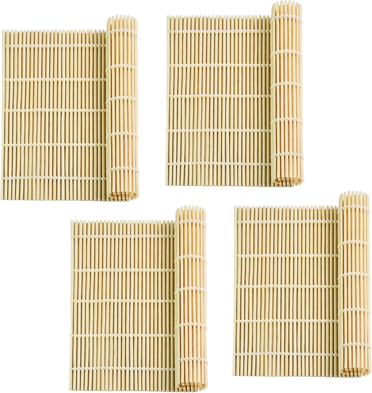 4 Pack Sushi Rolling Mat - Sushi Roller and Sushi Maker Reusable Mat for Easy Homemade Sushi Kit With Inch 9.5 X 9.5 Light white - Image 1