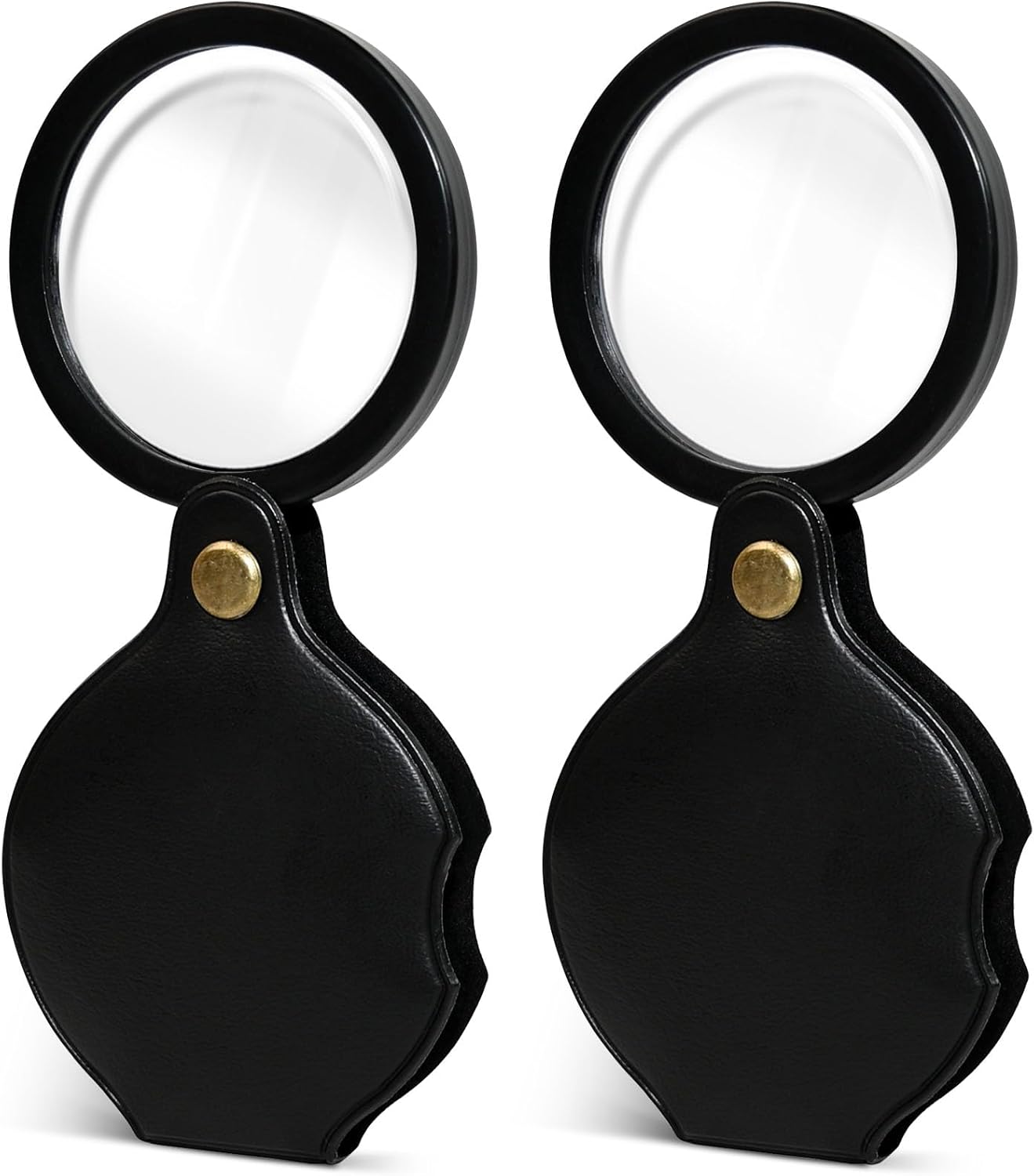 2pcsUpgrade 10x Small Magnifying Glass for Kids and Seniors, Pocket Magnifier with Protective Sheath, Mini Folding Magnifying Glass Reading, Close Work, Repairing, Hobby Or Coins（7cm） (7cm) - Image 1