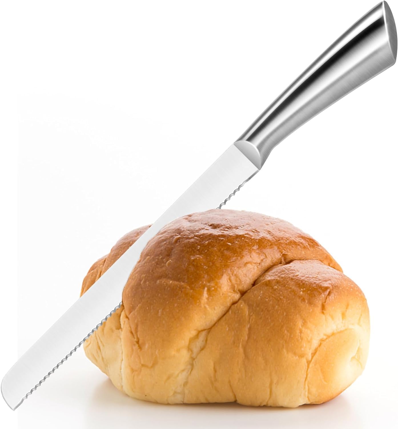 Serrated Bread Knife, Pastry-Slicer - 10 Inch/24CM Blade,One-Piece Stainless Steel Design,Best Knives for Slicing Bread, Bagels, Cake - Image 1