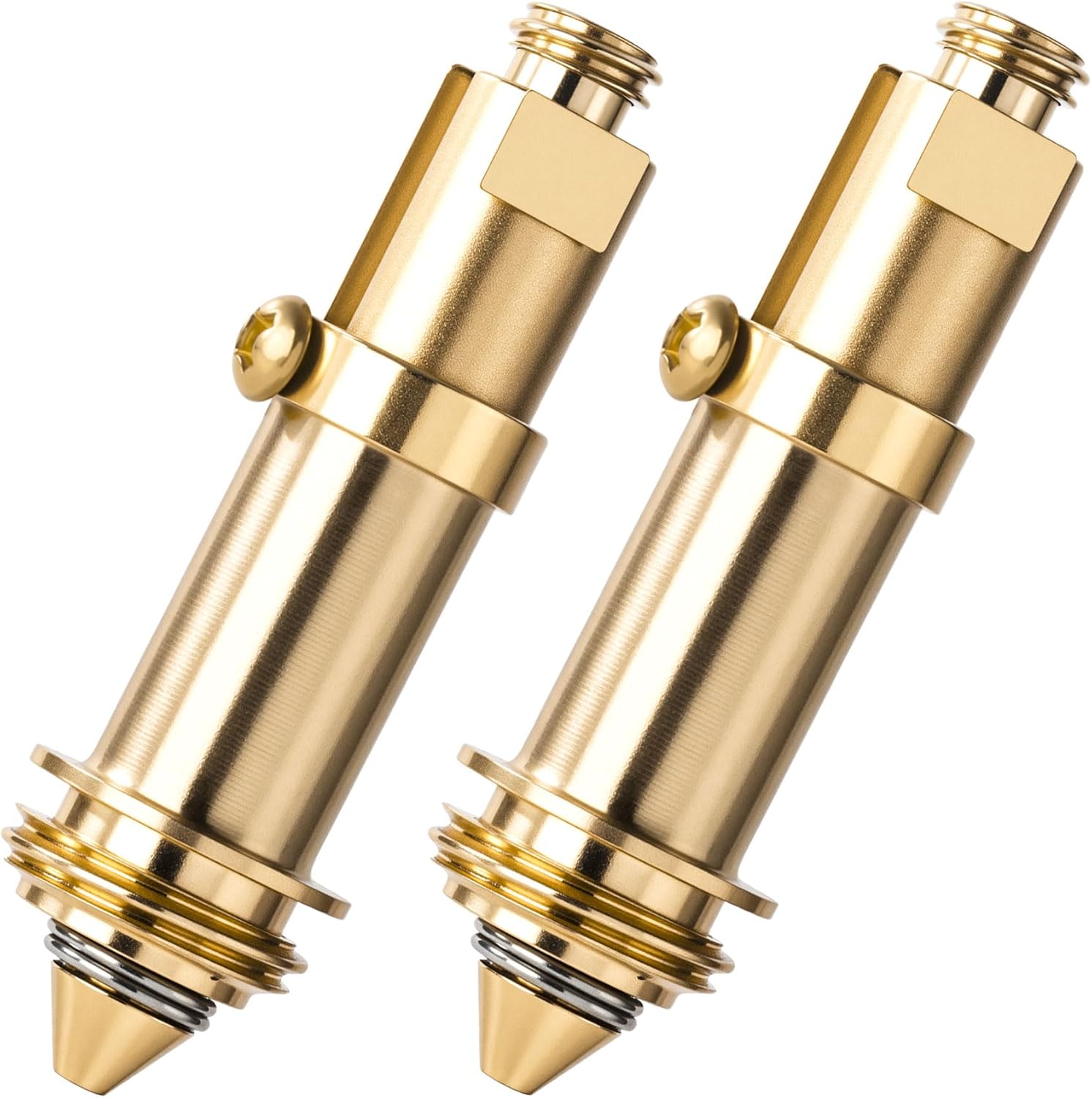 2pcs Basin Sink Clicker Pop Up Bolt, Pop Up Click Sink Drain Stopper Plug, Brass Push Spring Plug Bolt Replacements for Bathroom Basin Sink Drain Tub- Gold - Image 1
