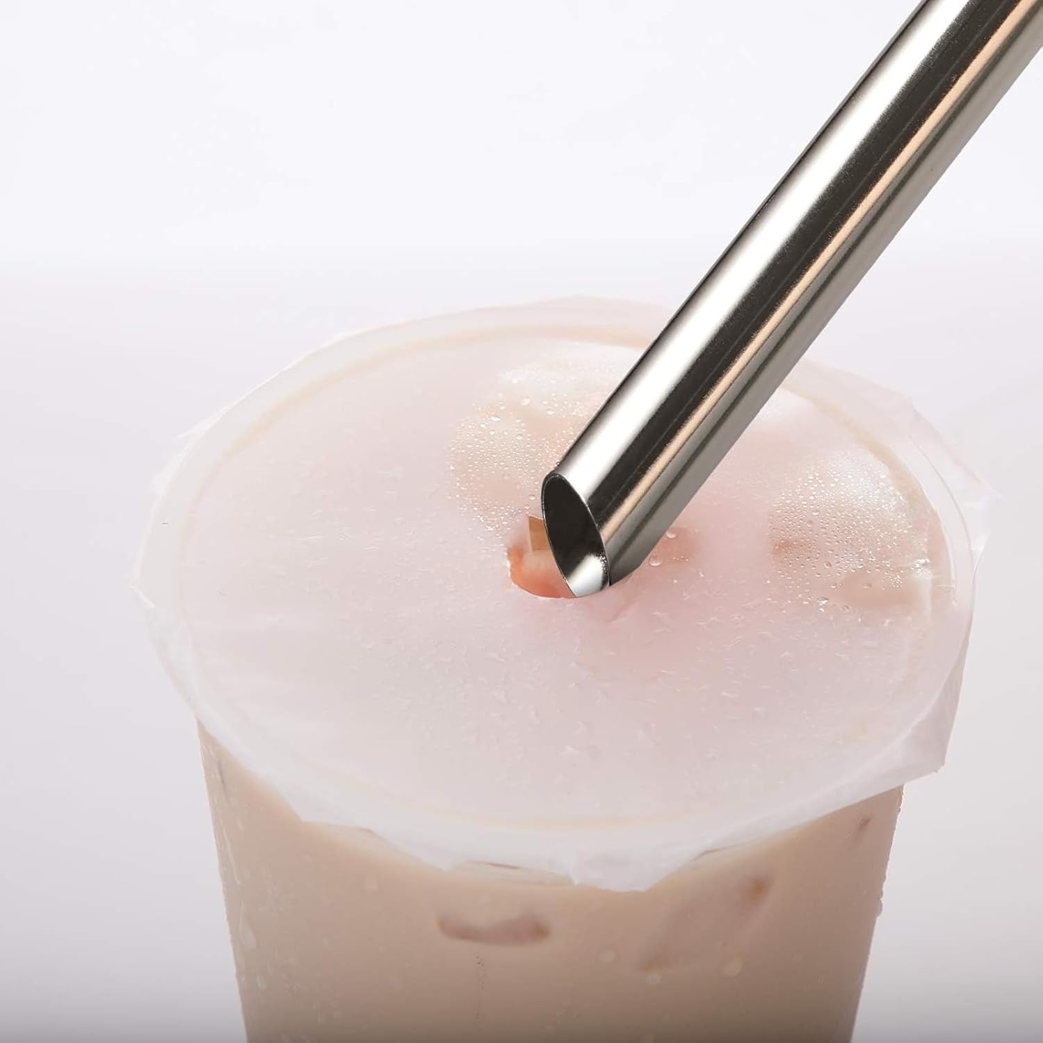 [Angled Tips] 2 Pcs Jumbo Reusable Bubble Tea Straws & Smoothie Straws, 0.5