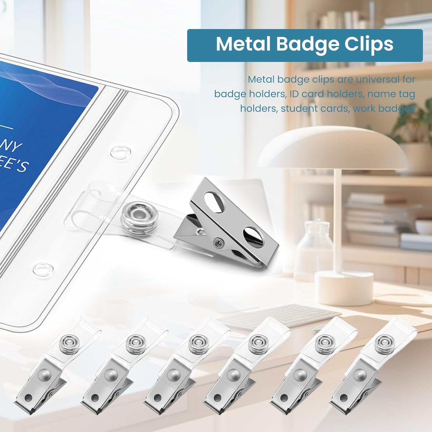 30 Pcs Metal Badge Clips with Clear PVC Straps ID Strap Clip Double Holes Badge Holder Clips ID Clip for Badges, Work Badges - Image 6