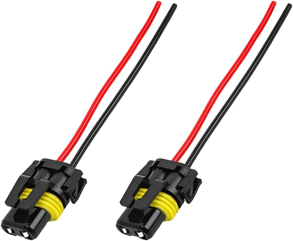 2 PCS Wiring Harness Headlight Socket, 9005 9006 HB3 HB4 Female Adapter Wiring Harness Plug Replacement, Nylon Pigtail Wire Connector for Headlight Fog Light, Car Accessories - Image 1