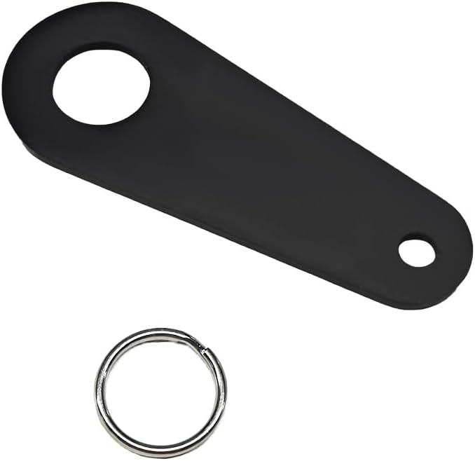 Motorcycle Bell Hanger, Good Luck Riding Motor Hanger with Split Ring, Metal Biker Bell Hanger Fits for Most Bells (Black, Style B) - Image 1
