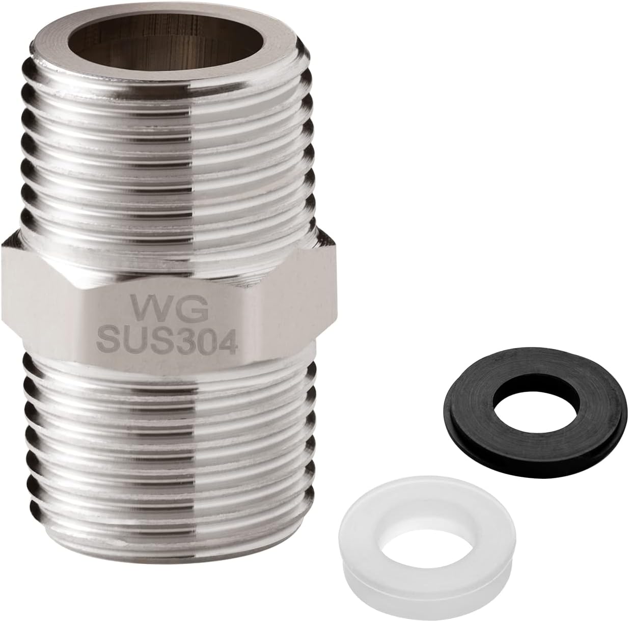 Shower Hose Extension Connector, 1/2 to 1/2 Shower Hose Extender Fitting Extra Long Joint, Used to Connect Two Hoses, Solid Stainless Steel, 1 PCS - Image 1