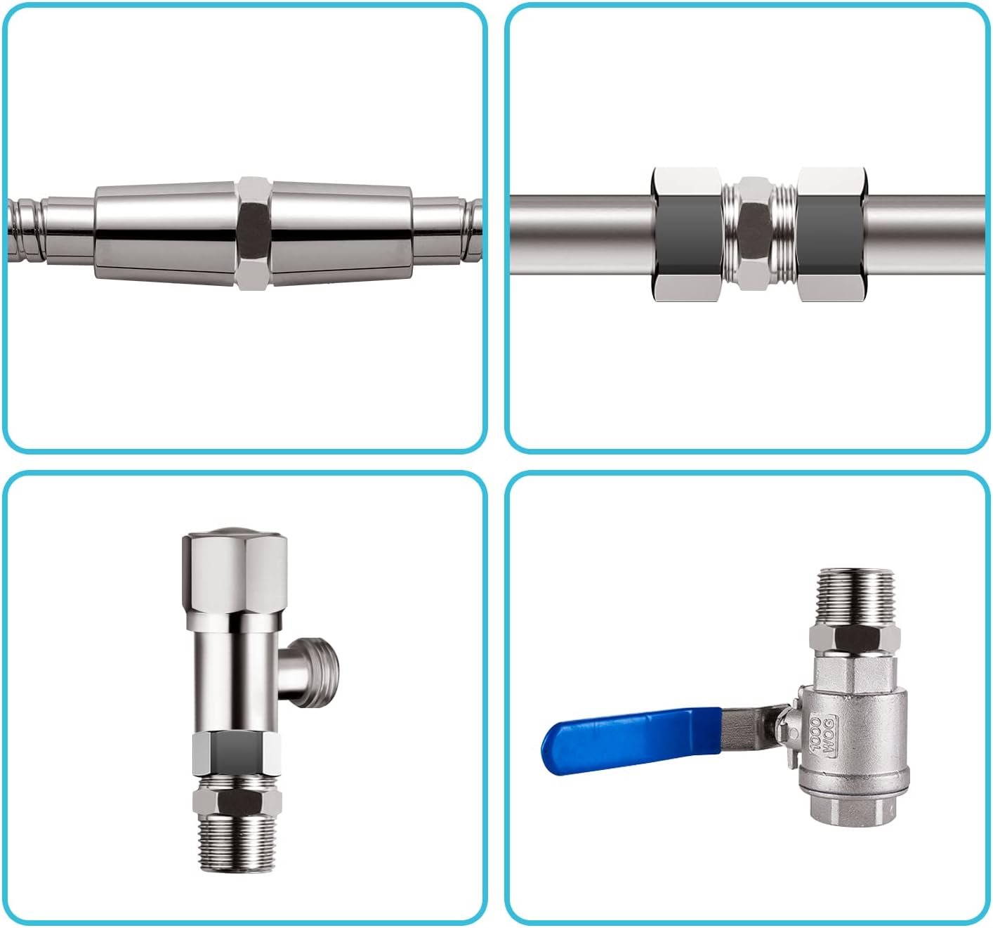 Shower Hose Extension Connector, 1/2 to 1/2 Shower Hose Extender Fitting Extra Long Joint, Used to Connect Two Hoses, Solid Stainless Steel, 1 PCS - Image 7