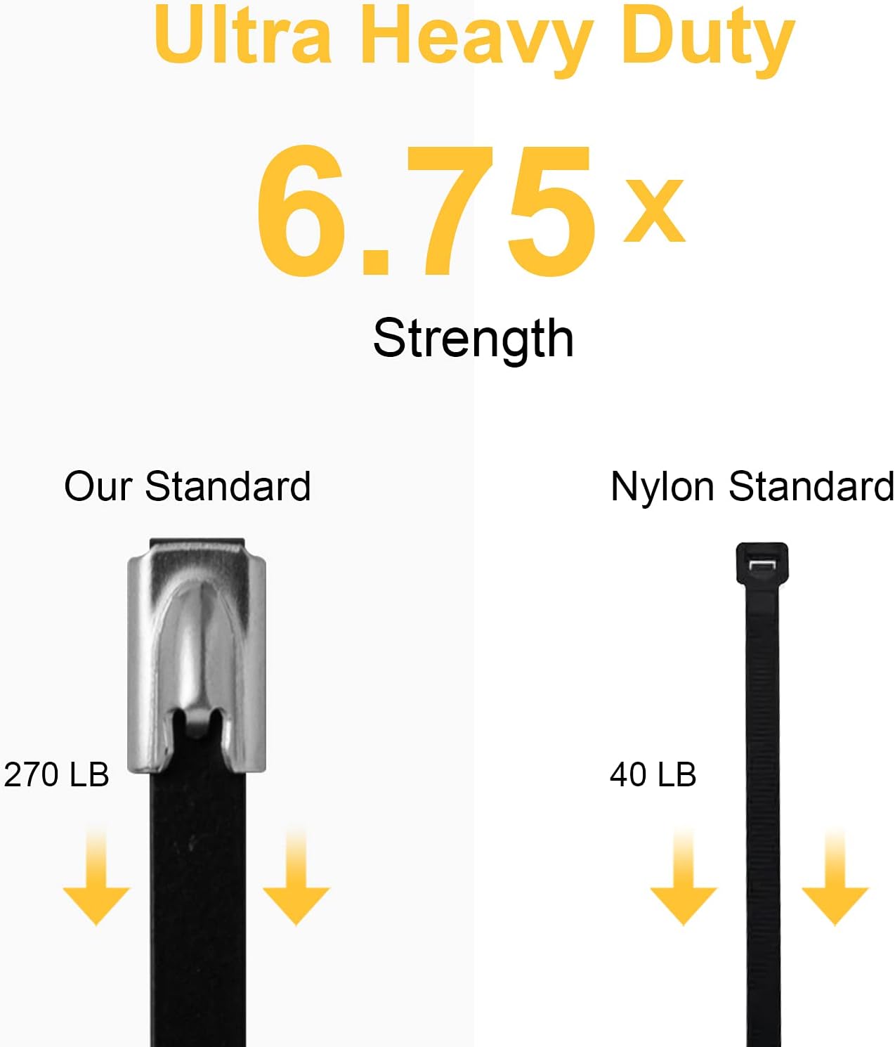 Black Zip Ties Made of Metal 11.8 in Ties Premium Heavy Duty Stainless Steel Wire Multifunctional Locking Exhaust Wrap Flexible Durable 30 PCS - Image 2