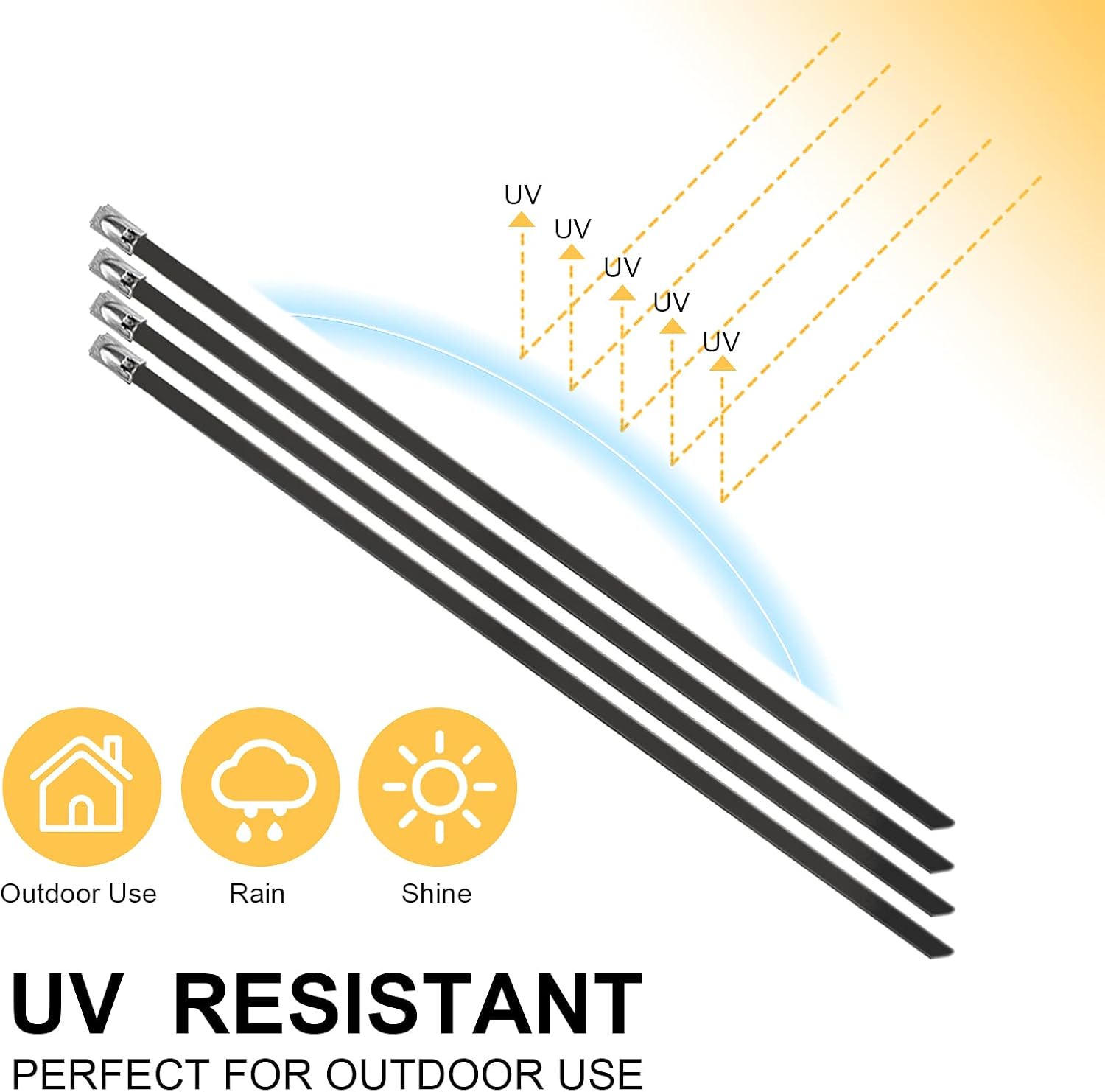 Black Zip Ties Made of Metal 11.8 in Ties Premium Heavy Duty Stainless Steel Wire Multifunctional Locking Exhaust Wrap Flexible Durable 30 PCS - Image 3