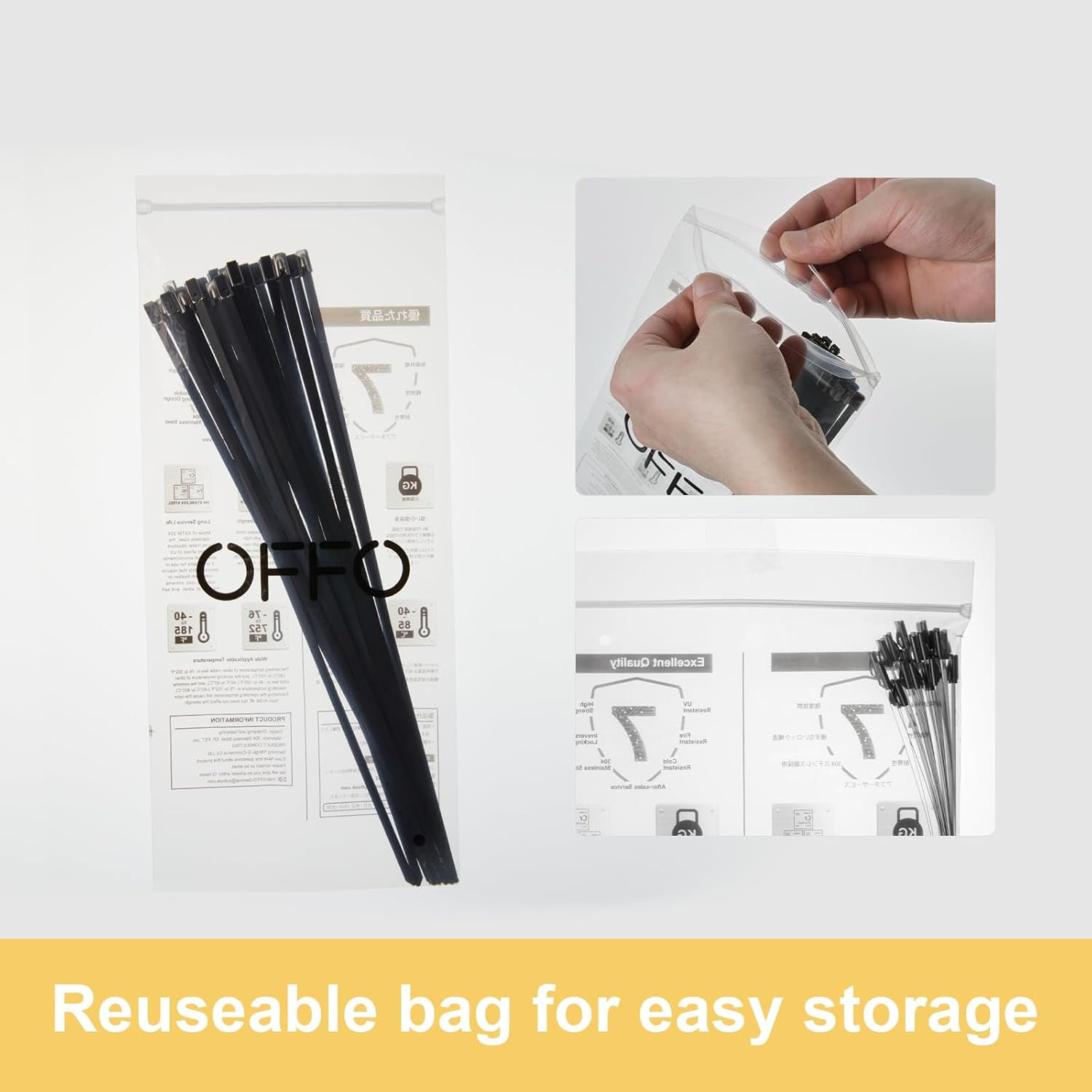 Black Zip Ties Made of Metal 11.8 in Ties Premium Heavy Duty Stainless Steel Wire Multifunctional Locking Exhaust Wrap Flexible Durable 30 PCS - Image 8