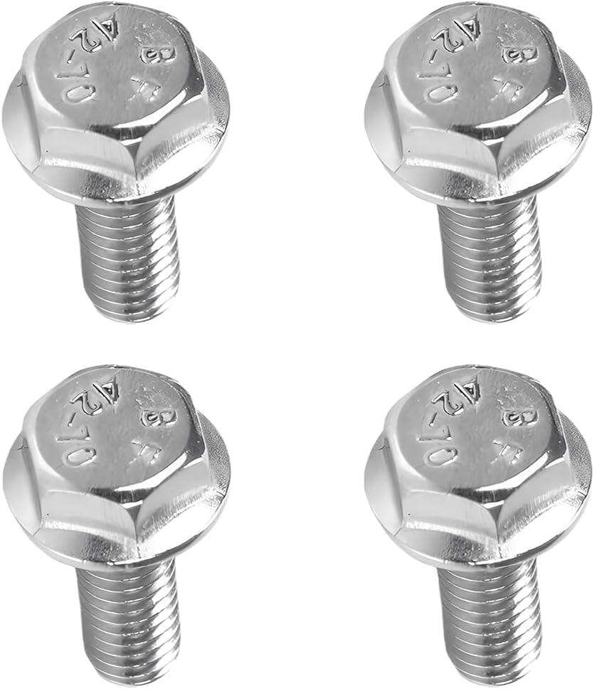 4 PCS Car Top Front Skid Plate Bolts, 304 Stainless Steel 12mm Hex Head Flanged Hexagon Screws, Bolts Compatible with 4Runner Land Cruiser Sequoia Tacoma, Car Accessories (4 PCS) - Image 1