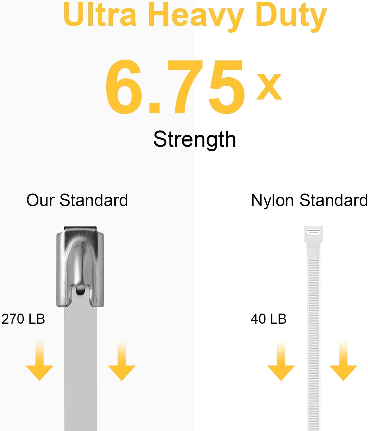 Metal Zip Ties 15.8 in Premium Heavy Duty Stainless Steel Wire Multifunctional Locking Exhaust Wrap Flexible Durable 30 PCS - Image 2