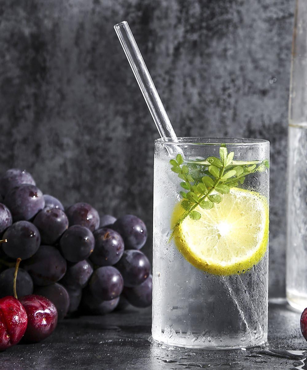 10-Piece Reusable Glass Drinking Straws - 10