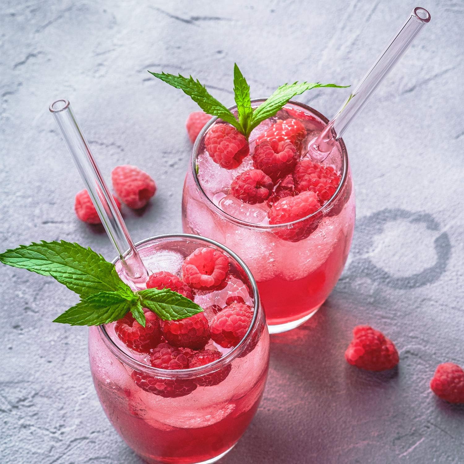 10-Piece Reusable Glass Drinking Straws - 10