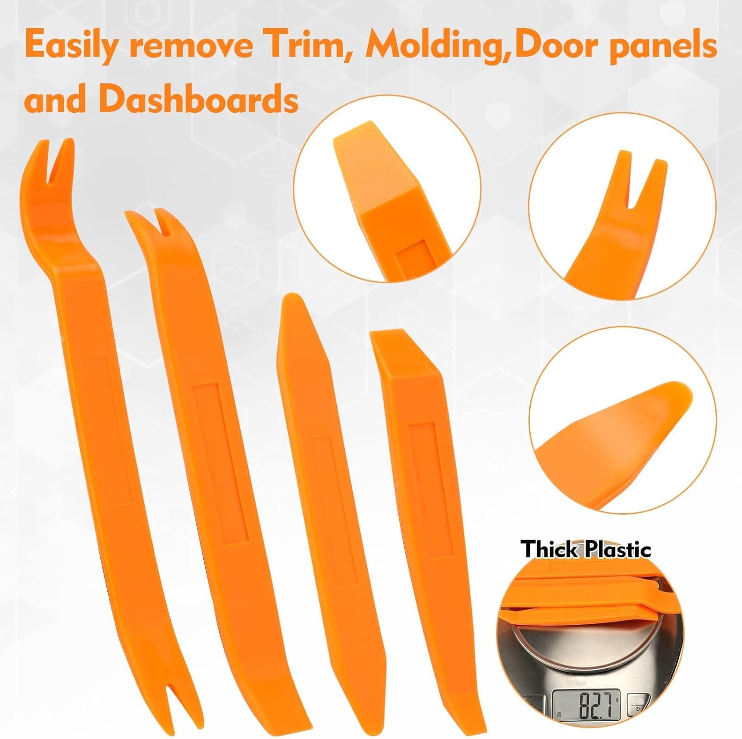 4Pcs Auto Door Clip Panel Trim Removal Tool Kits Thick Plastic Car Tools for Car Dash Radio Audio Installer Pry Tool with Paper Box - Image 4