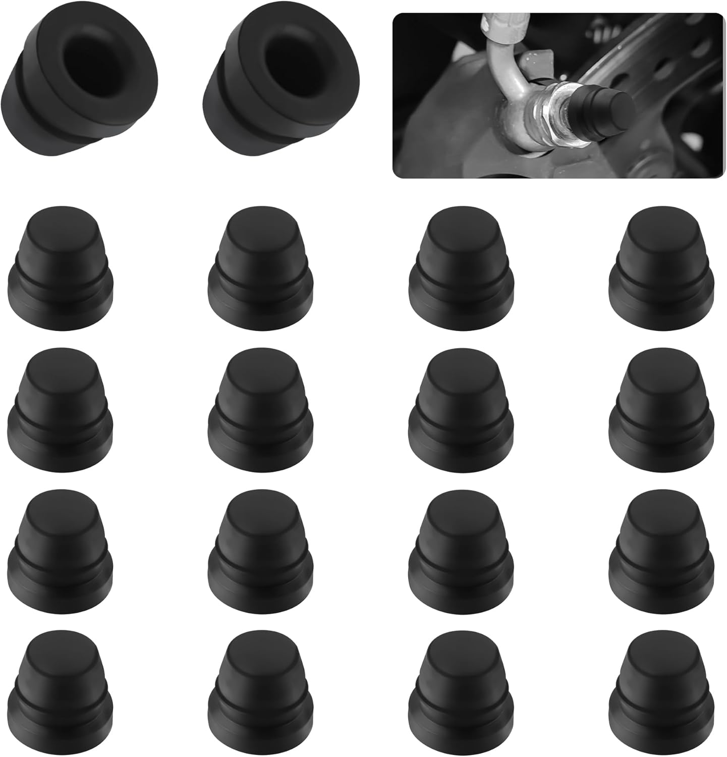 18PCS Car Disc Brake Bleeder Caps,Waterproof Dustproof Rubber Grease Fitting Caps,Universal Zerk Fitting Cap Car Accessories for Most Cars Trucks Motorcycles (18PCS) - Image 1