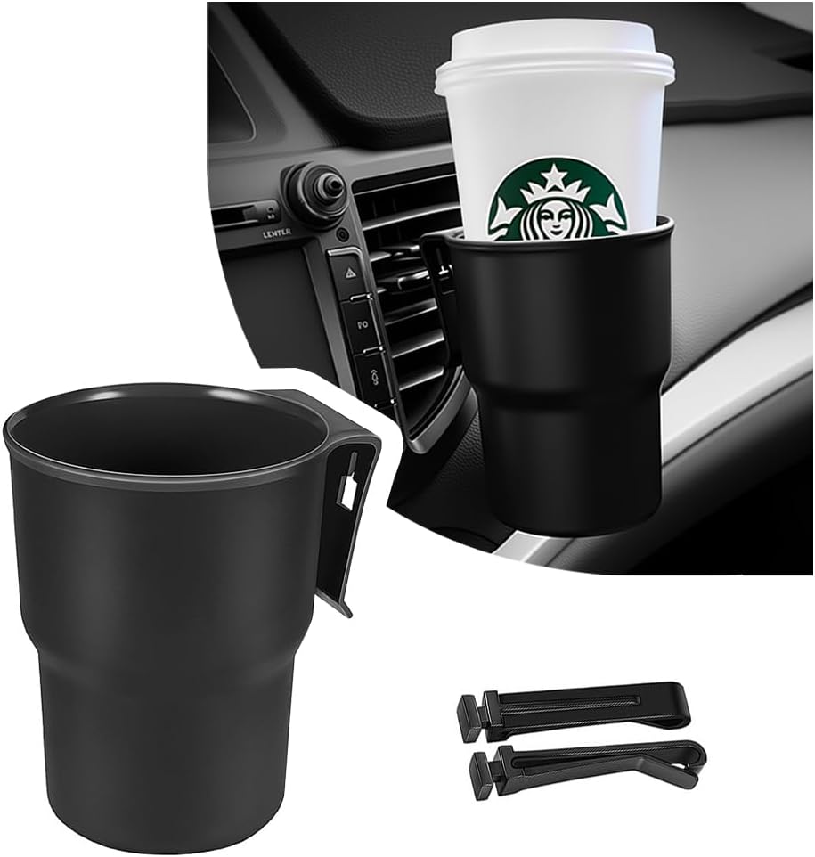 Hanging Cup Holder with 2 Kinds of Hooks,Multi-Function Car Cup Holder Organizer Car Trash Can on Air Vents or Car Window Cup Holder for Drinks,Glasses Holder,Pen - Image 1