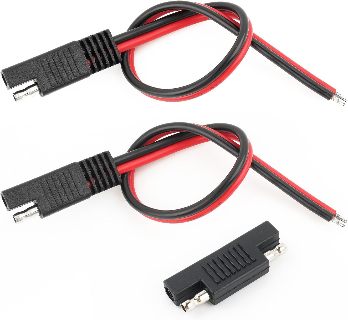 2PCS SAE Connector Cable with SAE Plug Polarity Reverse Adapter,14AWG SAEs Extension Cable 12V Quick Connect for Solar Panel,Multi-Purpose SAEs Battery Connector Car Accessories - Image 1