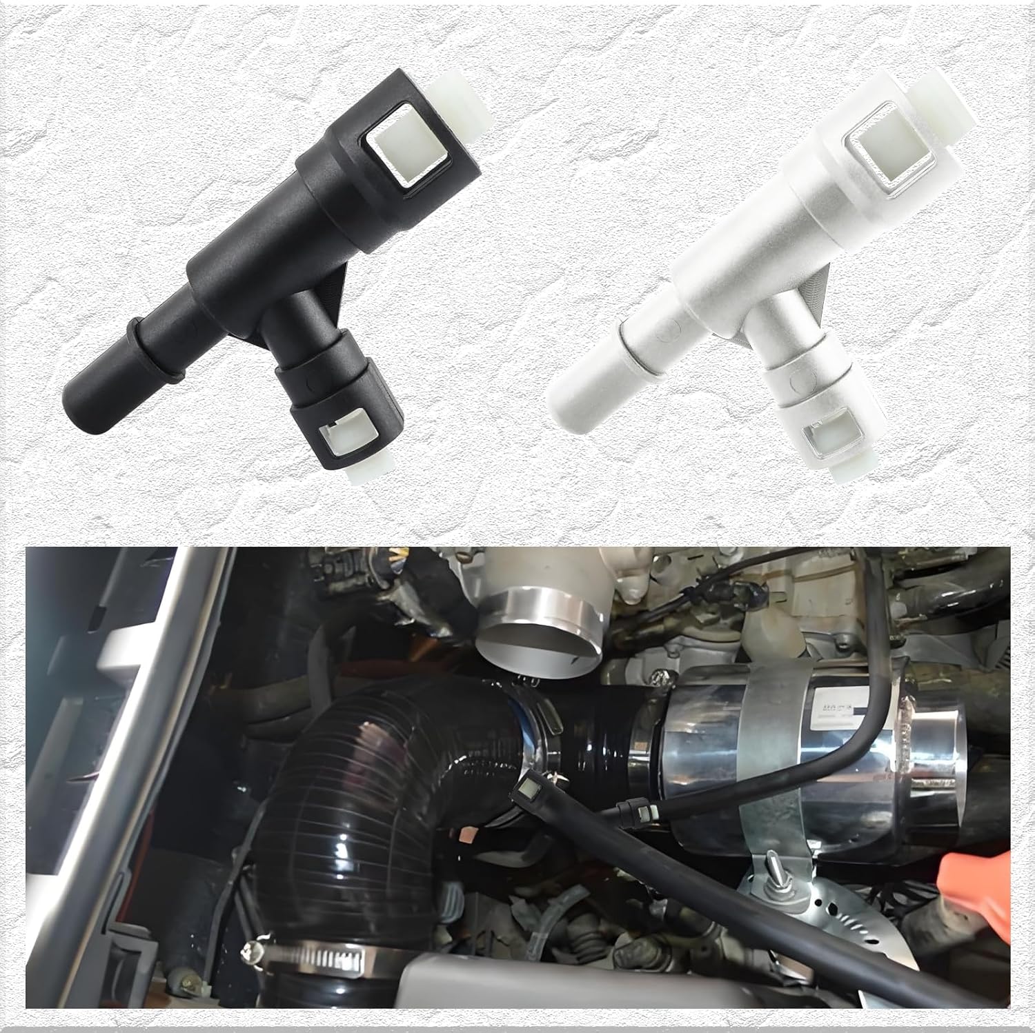 2PCS Car Heater Hose Connector Replacement OEM#15055343 15055342,T-Coolant Hose Connector Compatible with GMC Chevrolet Cadillac,Waterproof Connectors for Heater Hose Fitting - Image 1