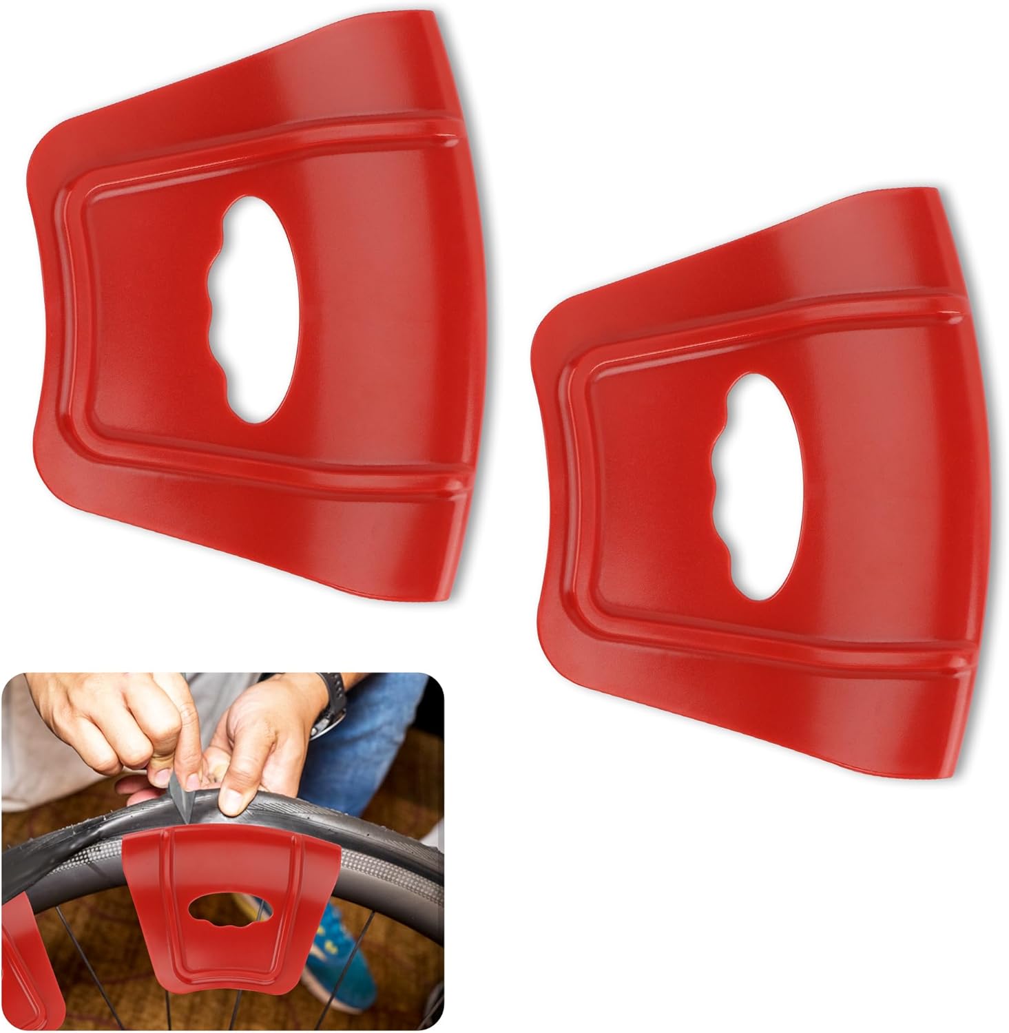2PCS Upgraded Rim Protector for Car Wheels,Ergonomic Design Rim Guards for Car Rims with Double Convex Rib Non-Slip Edge,Universal Wheel Protectors Rim Fits Motocycles SUVs Bikes (Red) - Image 1