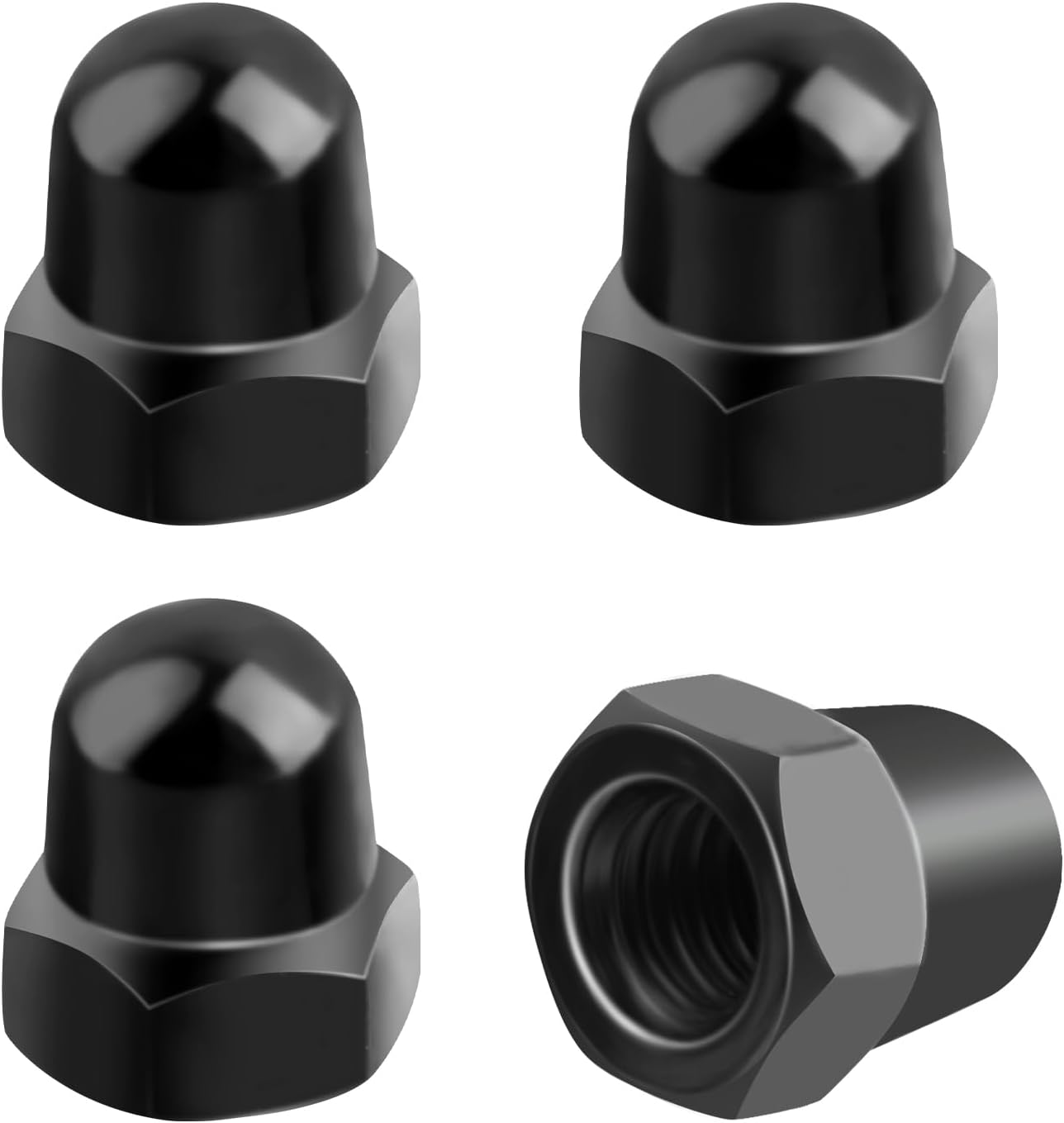 4PCS M6 Black License Plate Screws Caps,Stainless Steel License Plate Hardware Compatible with Volvo C30,C70,S60,S70,S80,M6 Licenses Plates Screws with Caps Replace OEM#968458 - Image 1