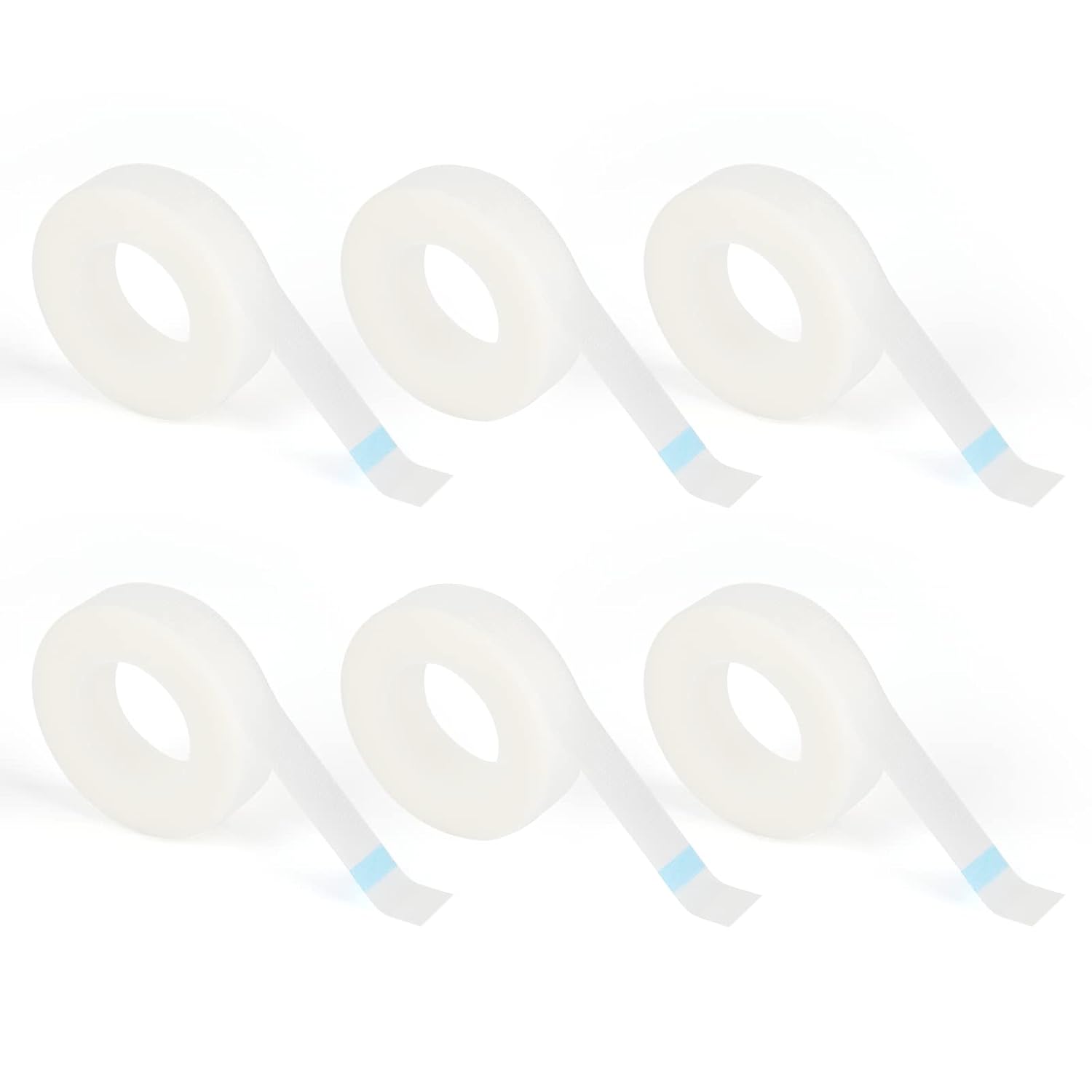 6 Rolls PE Micropore Medical Tape Roll, 1/2'' x 59 Yards Lash Tape, Eyelash Tape for Eyelash Extensions, Wound, Sensitive Skin - Individual Package (Transparent) - Image 1